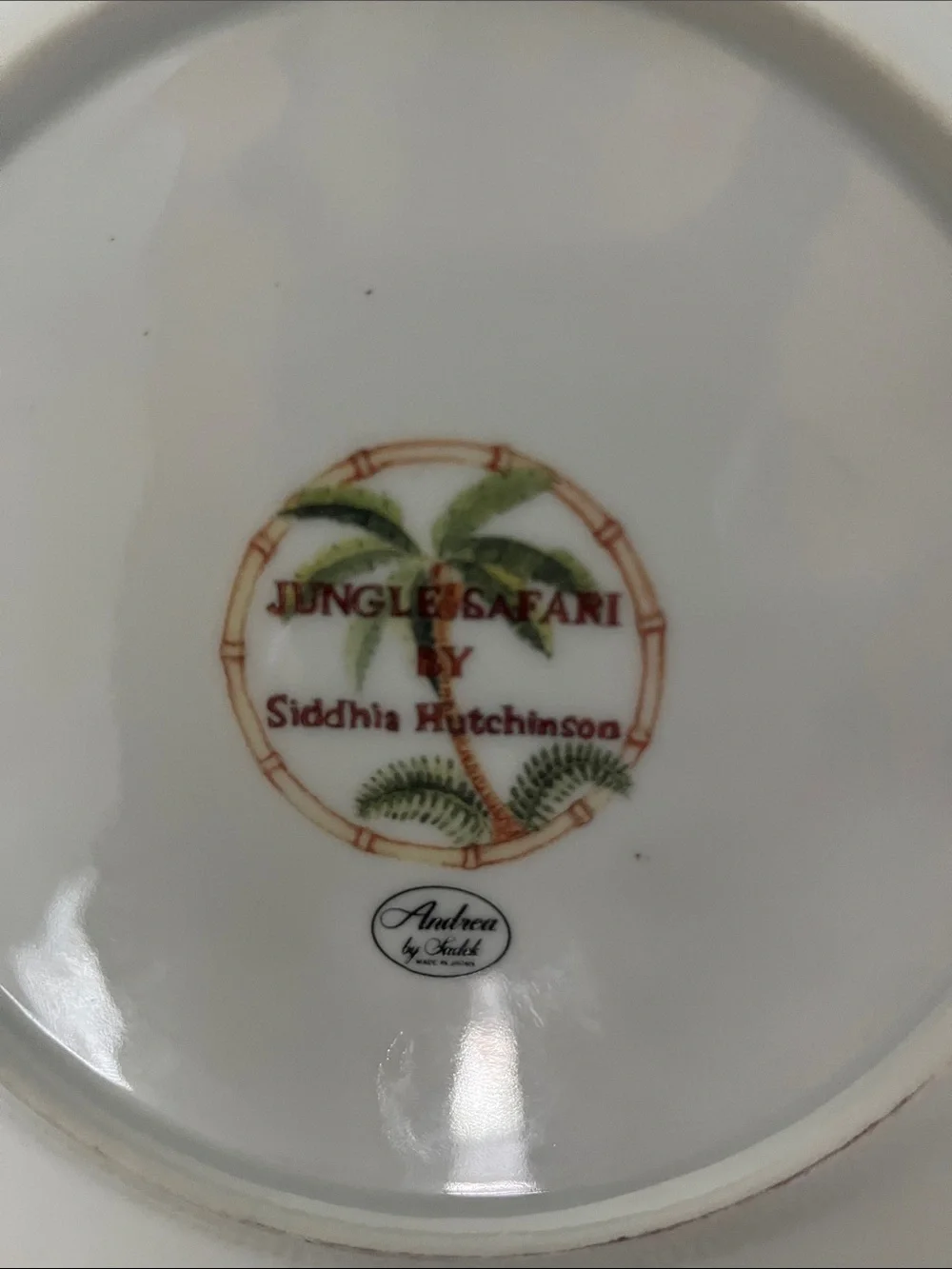 VTG Jungle Safari Tiger Saddhia Hutchinson salad dessert plate Andrea Sadek 8”
